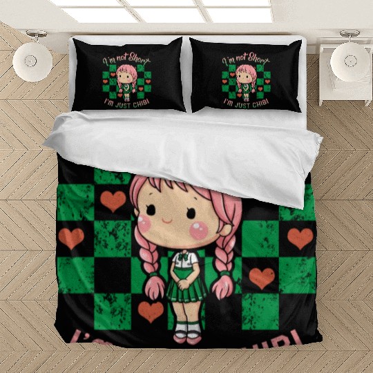 Anime Bedding Sets, I'm Not Short I'm Just Chibi Bedding Sets,