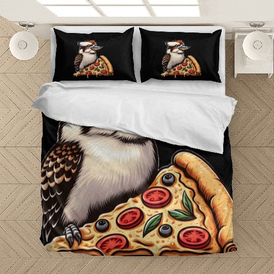 Kookaburra is enjoying a delicious pizza Bedding Sets