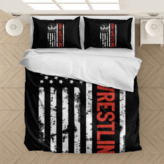 Arm Wrestle US Flag Arm Wrestling US Flag Bedding Sets