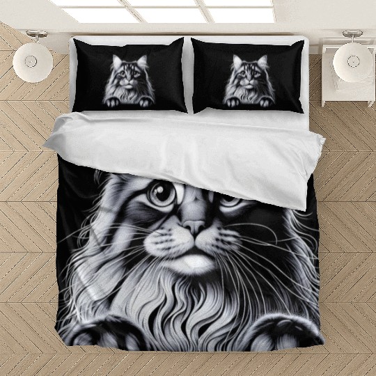 More Treats persian 2- Cute realistic cat drawing Bedding Sets