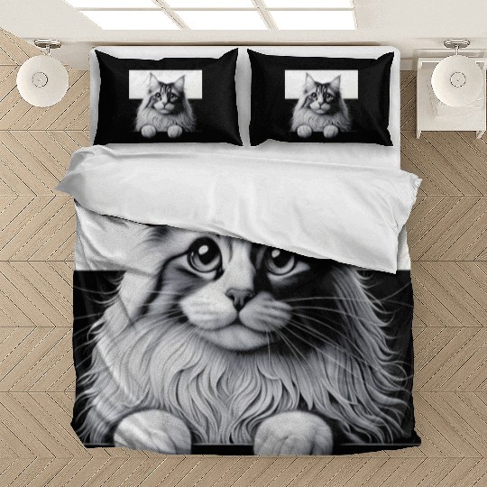 More Treats persian 1- Cute realistic cat drawing Bedding Sets