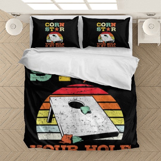 Corn Star Your Hole is My Goal Vintage Cornhole Bedding Sets