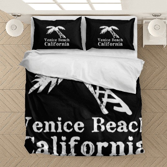 Venice Beach California Palm Tree Souvenirs Gifts Bedding Sets