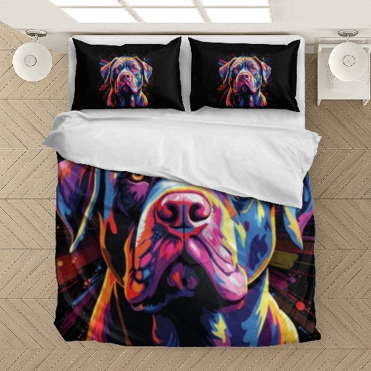 Watercolor Colorful Cane Corso Bedding Sets