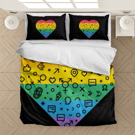 Rainbow Heart Bedding Sets