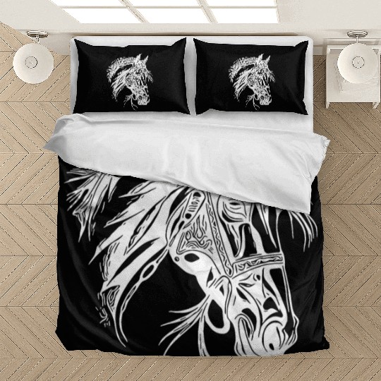Racy Horse With Mane Horse Dressage Equestrian Bedding Sets