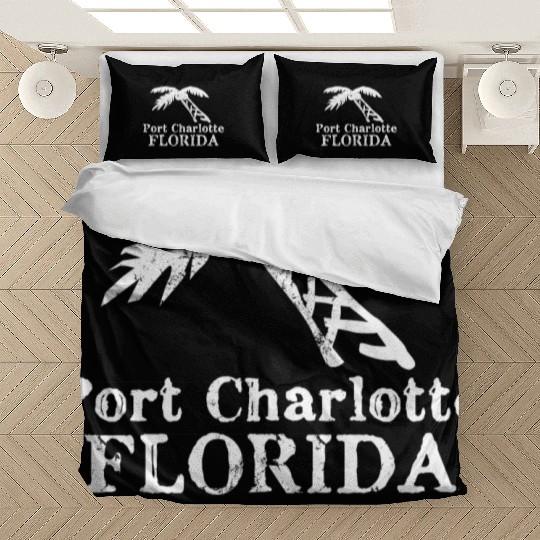 Port Charlotte Florida Palm Tree Souvenirs Gifts Bedding Sets