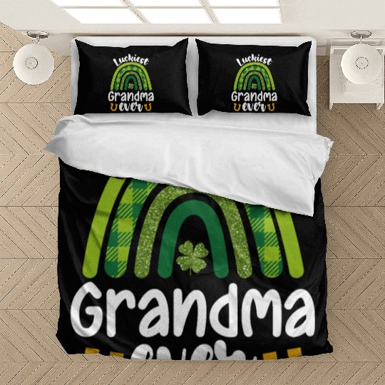 Luckiest Grandma Ever Family St Patrick's Day Bedding Sets