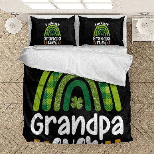 Luckiest Grandpa Ever Family St Patrick's Day Bedding Sets