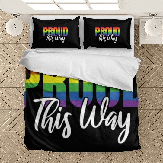 Proud This Way Rainbow LGBT Gay Pride Bedding Sets