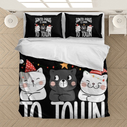 Santa paws is coming to town Bedding Sets