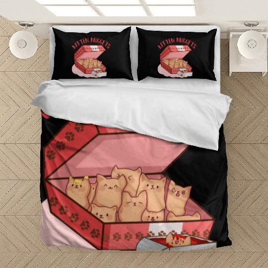 Funny Kittens as Chicken Nuggets, Cat Lover Bedding Sets