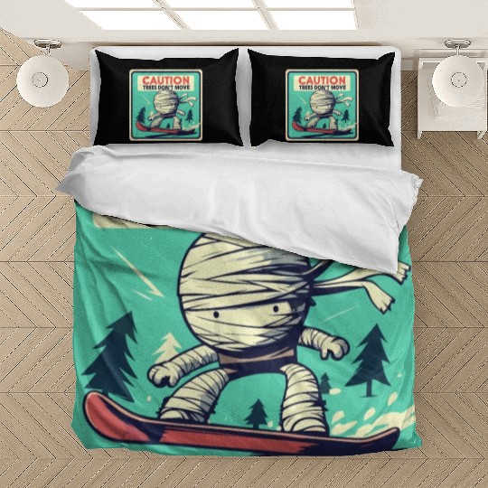 Caution trees don't move retro mummy Bedding Sets
