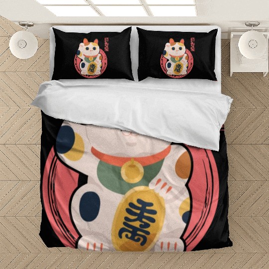 Japanese Maneki Neko Kawaii Bedding Sets