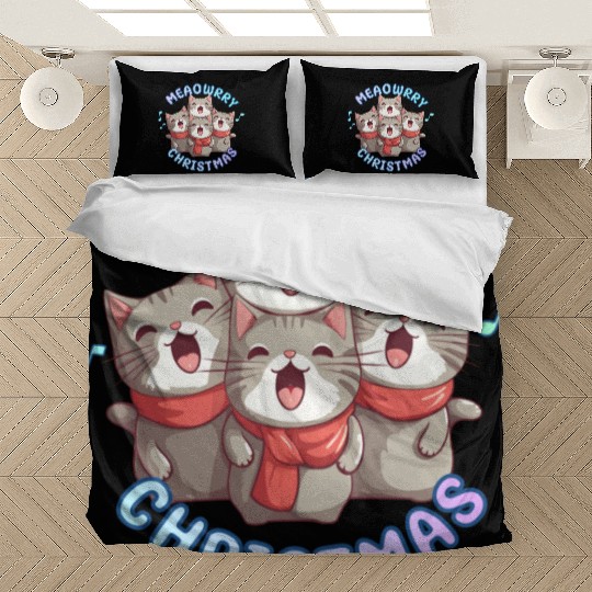 Christmas Kittens sing lovely Christmas song Bedding Sets