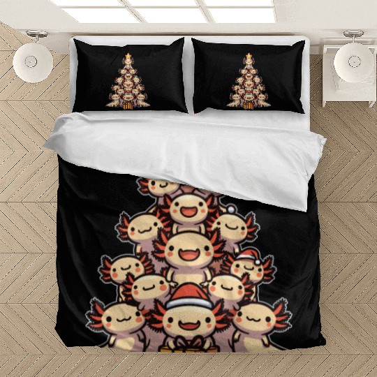 Axolotl Christmas Tree Merry Christmas Bedding Sets