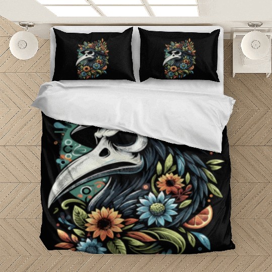 Spooky Halloween Horror Plague Doctor Black Death Bedding Sets
