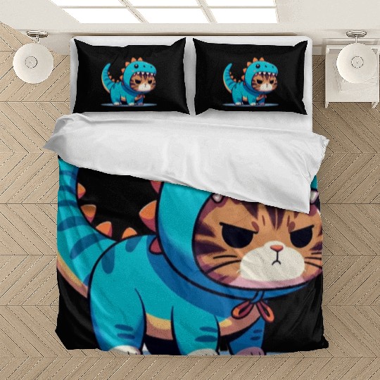 Grumpy Cat in Velociraptor Costume Bedding Sets