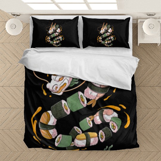Japanese Sushi Dragon Roll Kawaii Dragon Anime Bedding Sets