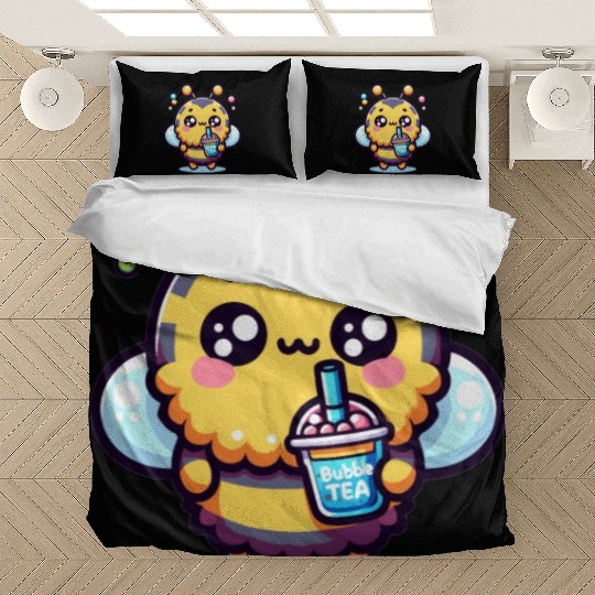 Adorable Kawaii Bee Cute Animal Boba Tea Bubble Bedding Sets
