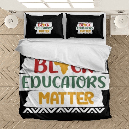 Black Educators Matter African History Teacher Men Bedding Sets