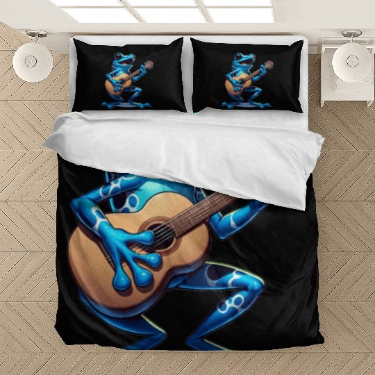 Poison dart frog guitar Bedding Sets