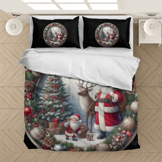 Happy Santa Claus: Traditional Christmas Image Bedding Sets