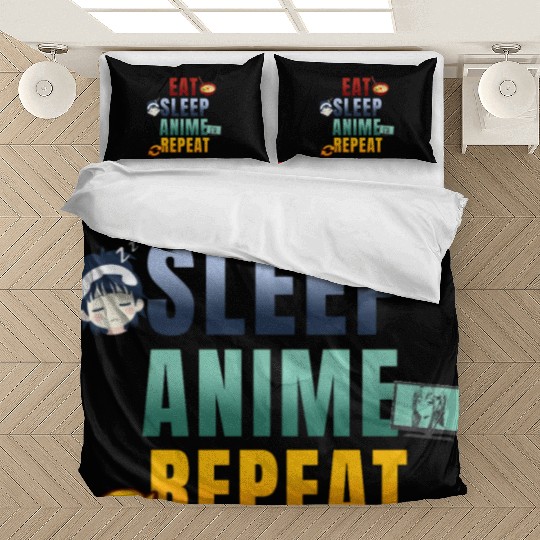 Eat Sleep Anime Repeat Cute Manga Animes Bedding Sets