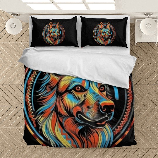 German Shepherd Funny Dog Street Art Comic Pet Bedding Sets