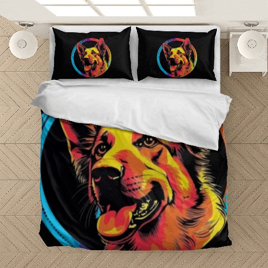 German Shepherd Funny Dog Street Art Comic Pet Bedding Sets