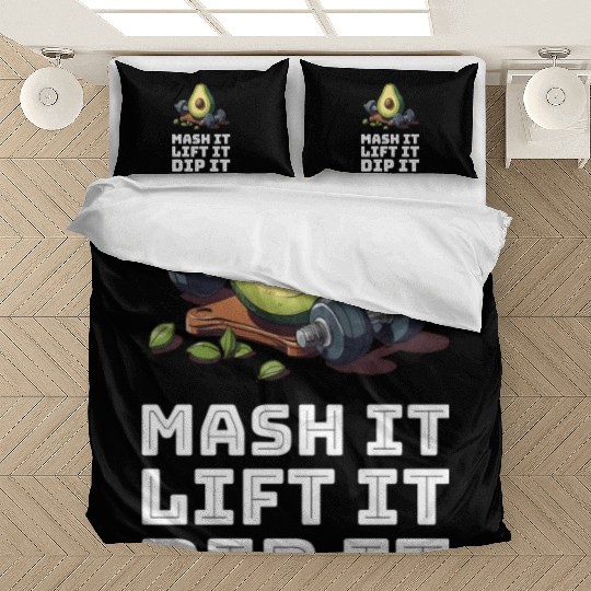 Mash it, Lift it, Dip it Avocado Gym Bedding Sets