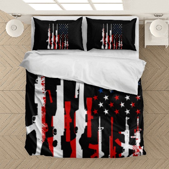 Rifle gun flag Bedding Sets