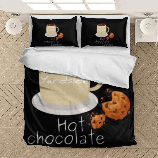 Drink Hot chocolate cookies Yardside font logo Bedding Sets