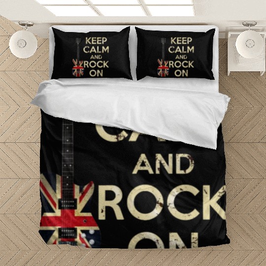 Keep Calm and Rock On Union Jack Guitar Bedding Sets