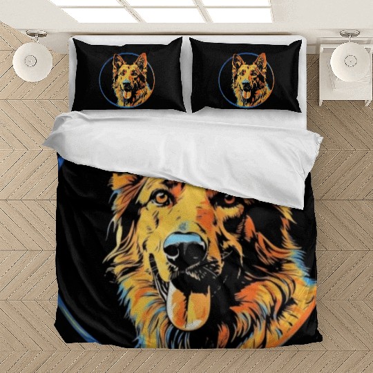 German Shepherd Funny Dog Street Art Comic Pet Bedding Sets