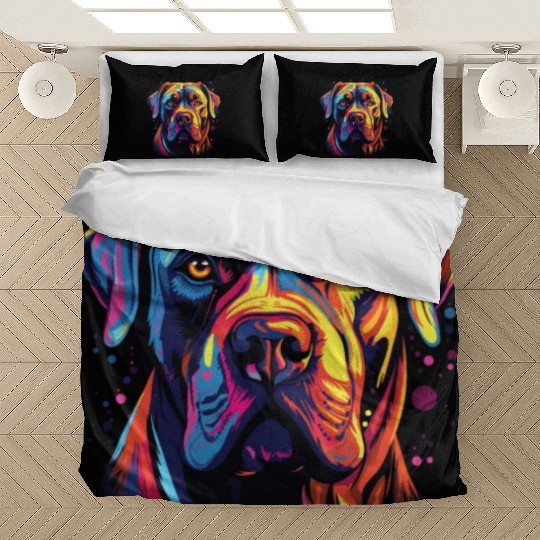 Watercolor Colorful Cane Corso Bedding Sets