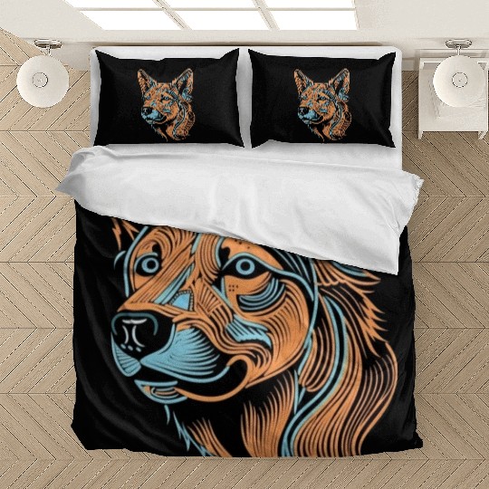 German Shepherd Funny Dog Street Art Comic Pet Bedding Sets