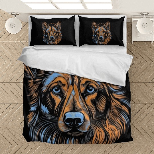 German Shepherd Funny Dog Street Art Comic Pet Bedding Sets