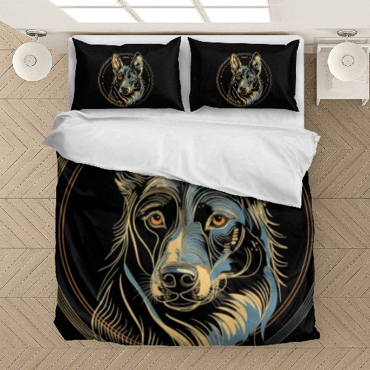 German Shepherd Funny Dog Street Art Comic Pet Bedding Sets