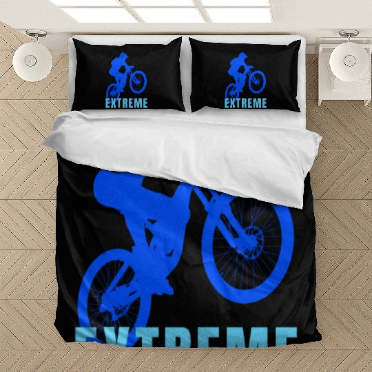 Mountain Bike (blue and light blue design) Bedding Sets