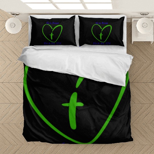 He Is Risen Heart with a Cross; March 31st, 2024 Bedding Sets