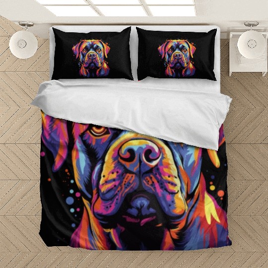 Watercolor Colorful Cane Corso Bedding Sets