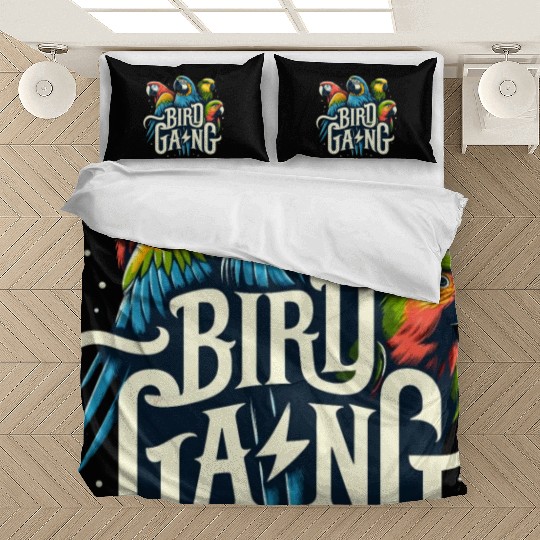 Bird Gang Parrot Funny Birder Flock Owner Macaw Bedding Sets