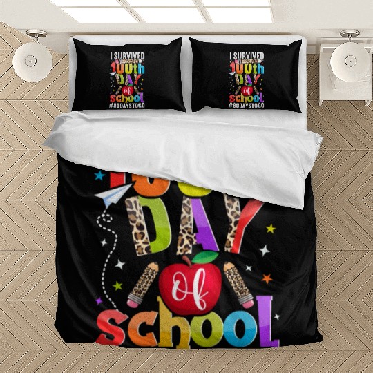 I Survived 100th Day of School 80 To Go Teacher Bedding Sets