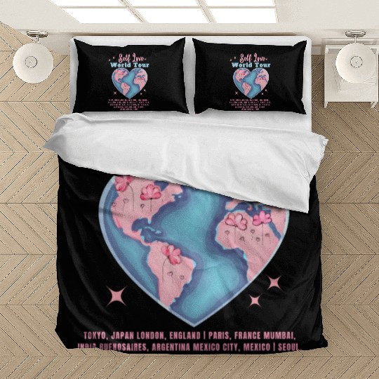 Self Love Club World Tour Retro Positive Aesthetic Bedding Sets
