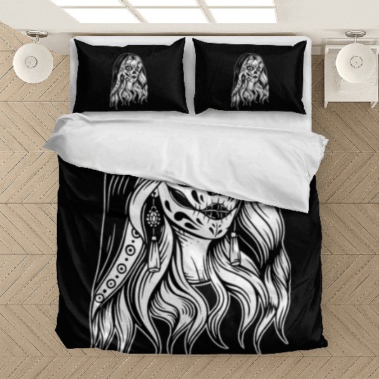 Vintage Halloween Girl Face Art Bedding Sets