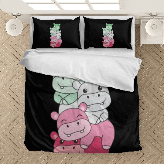 Abrossexual Flag Pride Lgbtq Cute Hippo Bedding Sets