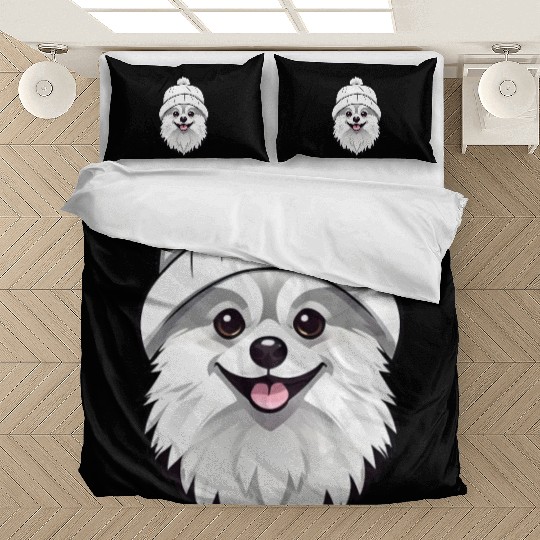 Cute Pomeranian with hat Bedding Sets