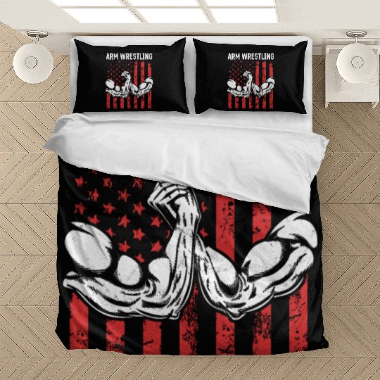 Armwrestling Arm Wrestling US Flag Arm Wrestler Bedding Sets