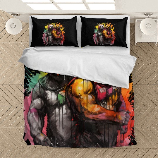 Bear Hug: 2 Big Bulky Bears, bears lovers Bedding Sets